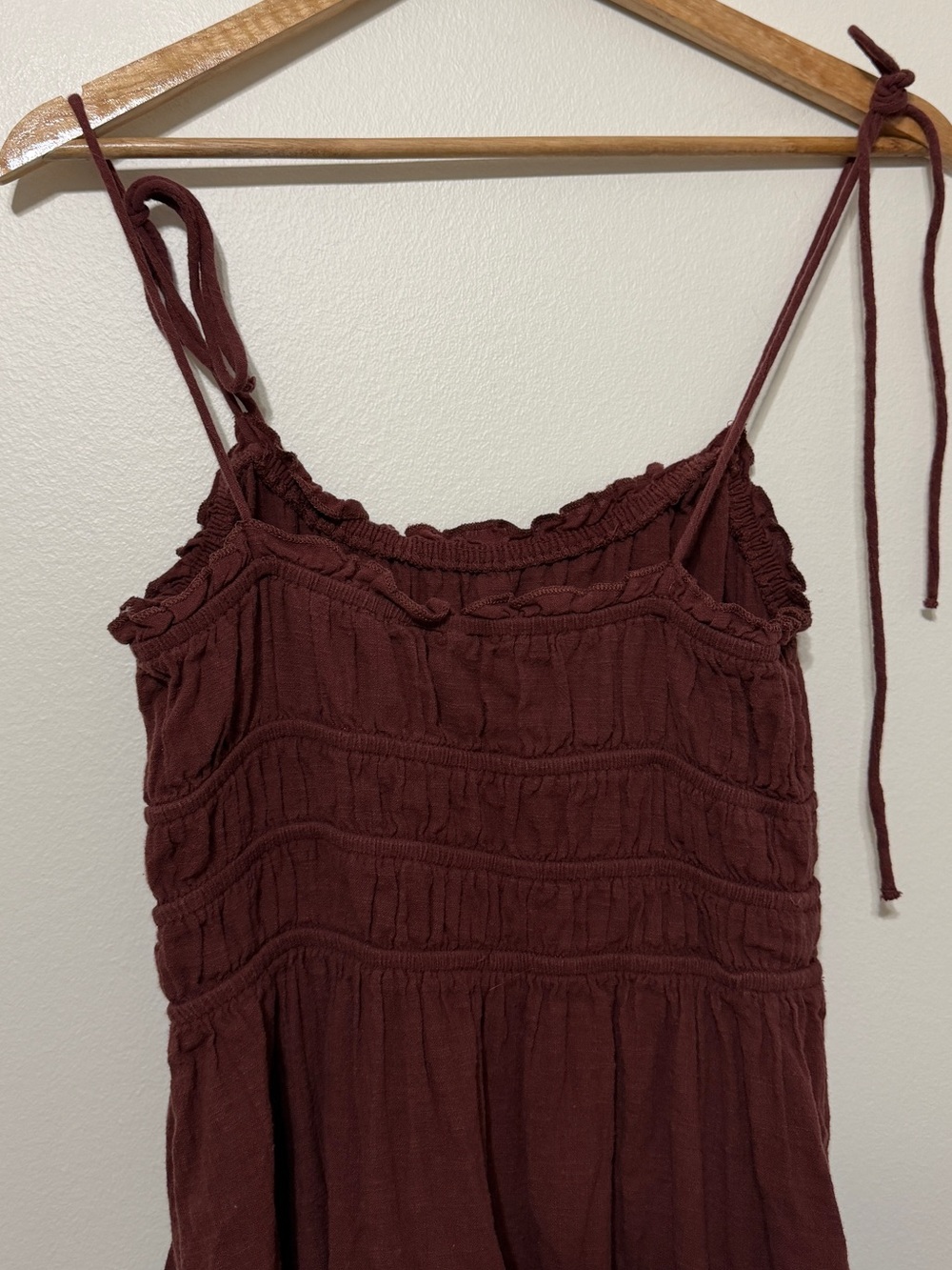 ASOS Faith Maxi Dress Size 6 Brown Fall Beach Dress Shirred Sundress - Picture 9 of 10